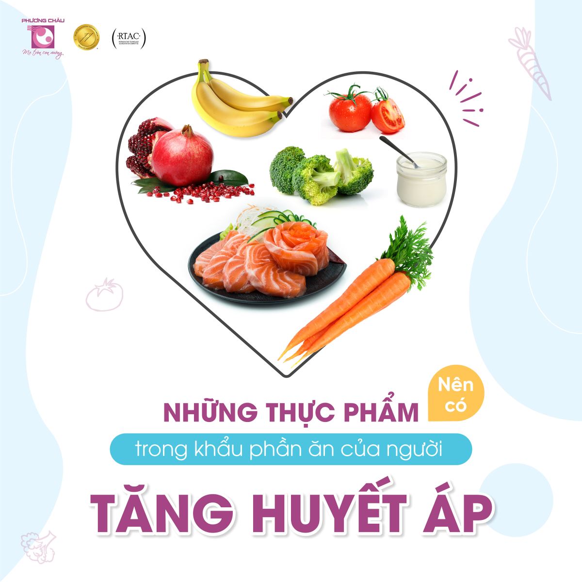 Khẩu phần ăn của người tăng huyết áp cần lưu ý những thực phầm giàu kali, magie và canxi.