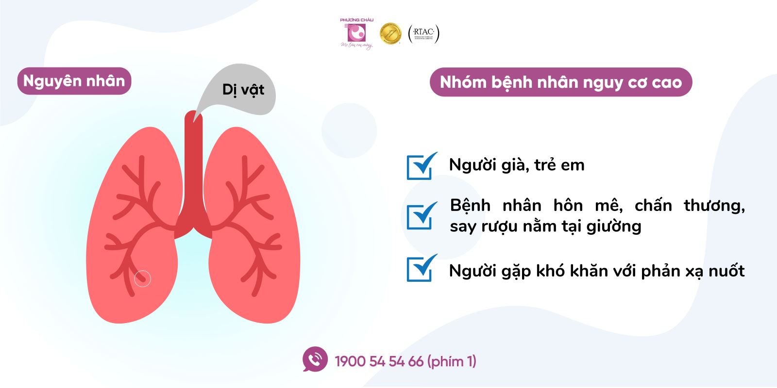 Viêm phổi hít là bệnh lý thường gặp ở người già và trẻ em