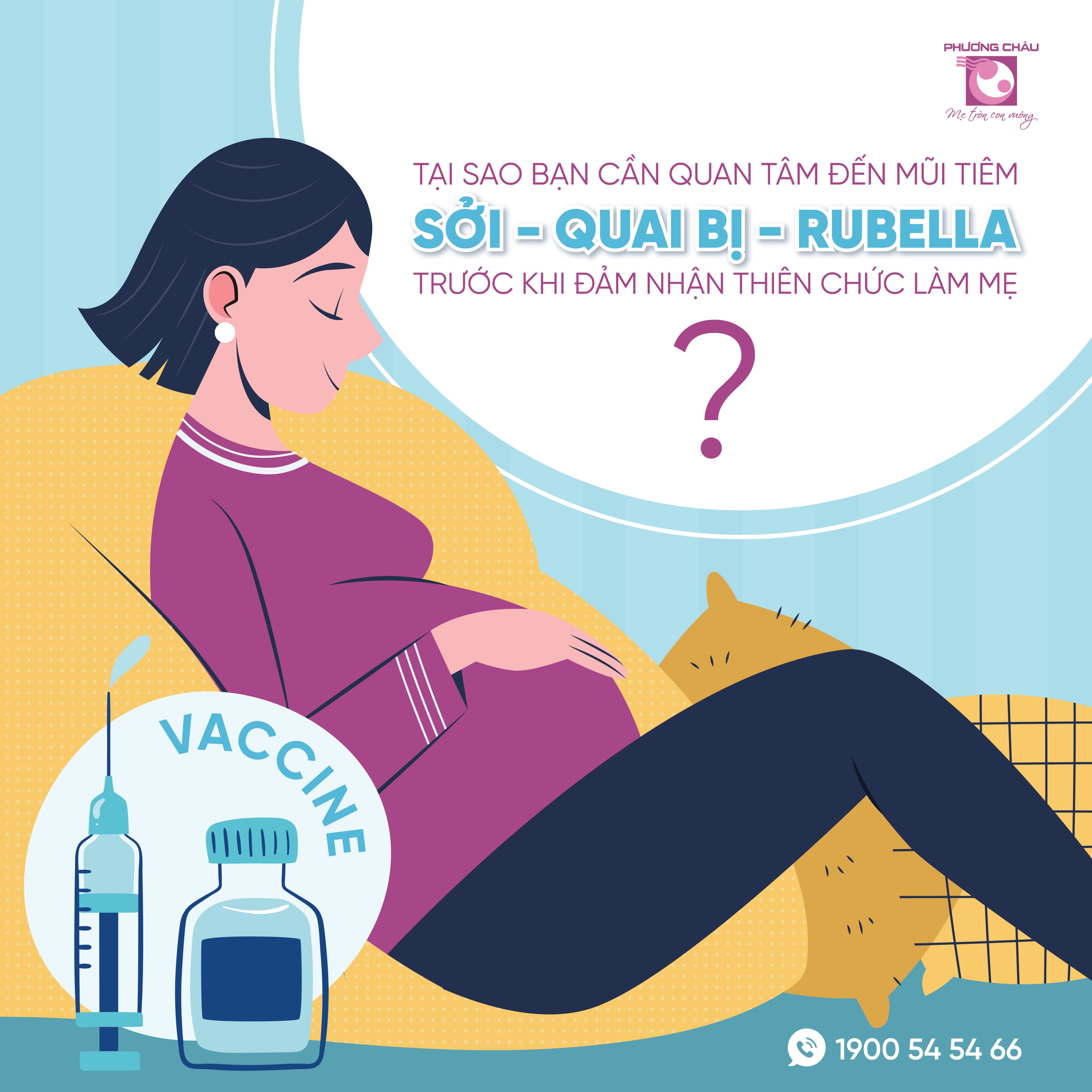 quan tâm, sởi quai bị rubella, tiêm ngừa, tiền sản, trước sinh, làm mẹ, sản khoa, Phương Châu