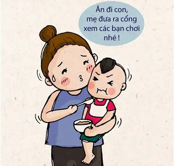 ăn rong, ra ngoài ăn, nằm vạ, hất đổ đồ ăn, ngồi bàn ăn, biếng ăn, tăng ký, khám dinh dưỡng, bệnh viện phụ sản, Phương Châu, Cần Thơ