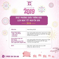 nghỉ tết, lịch hoạt động, lịch khám bệnh, tết 2019, tết kỷ hợi