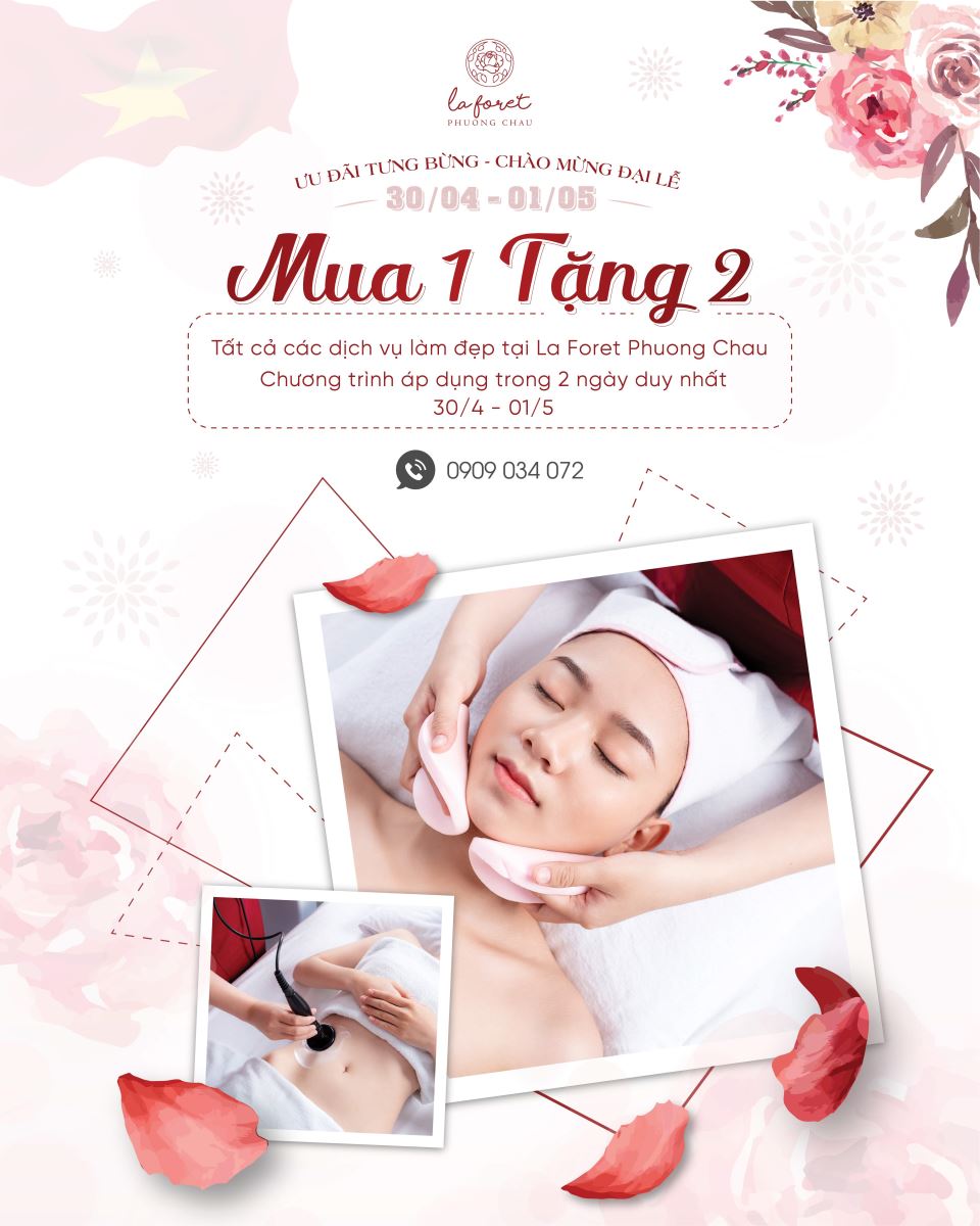 ưu đãi, tưng bừng, chào mừng, đại lễ, chăm sóc da, mua 1 tặng 2, La Foret, Phương Châu