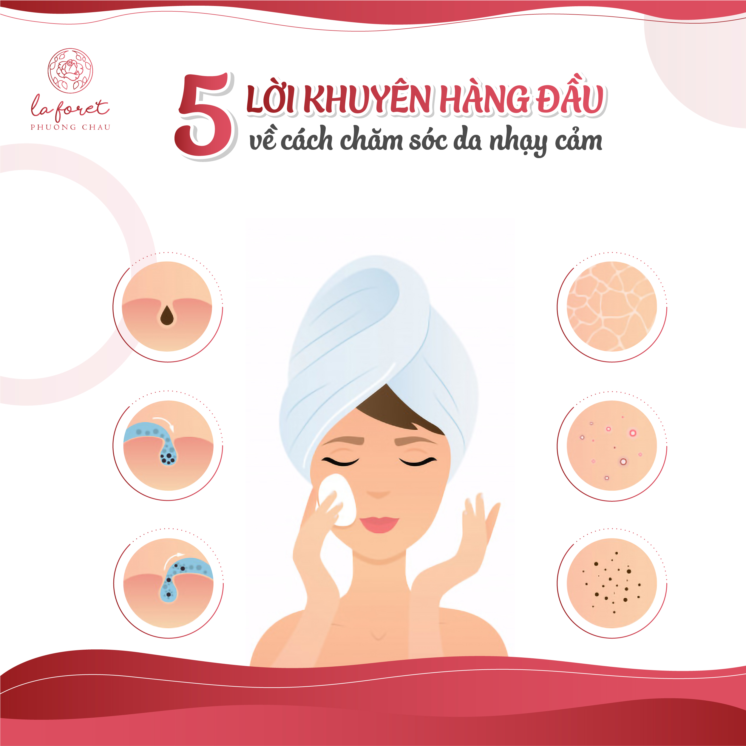 chăm sóc da, nhạy cảm, lời khuyên, da đẹp, La Foret, Phương Châu