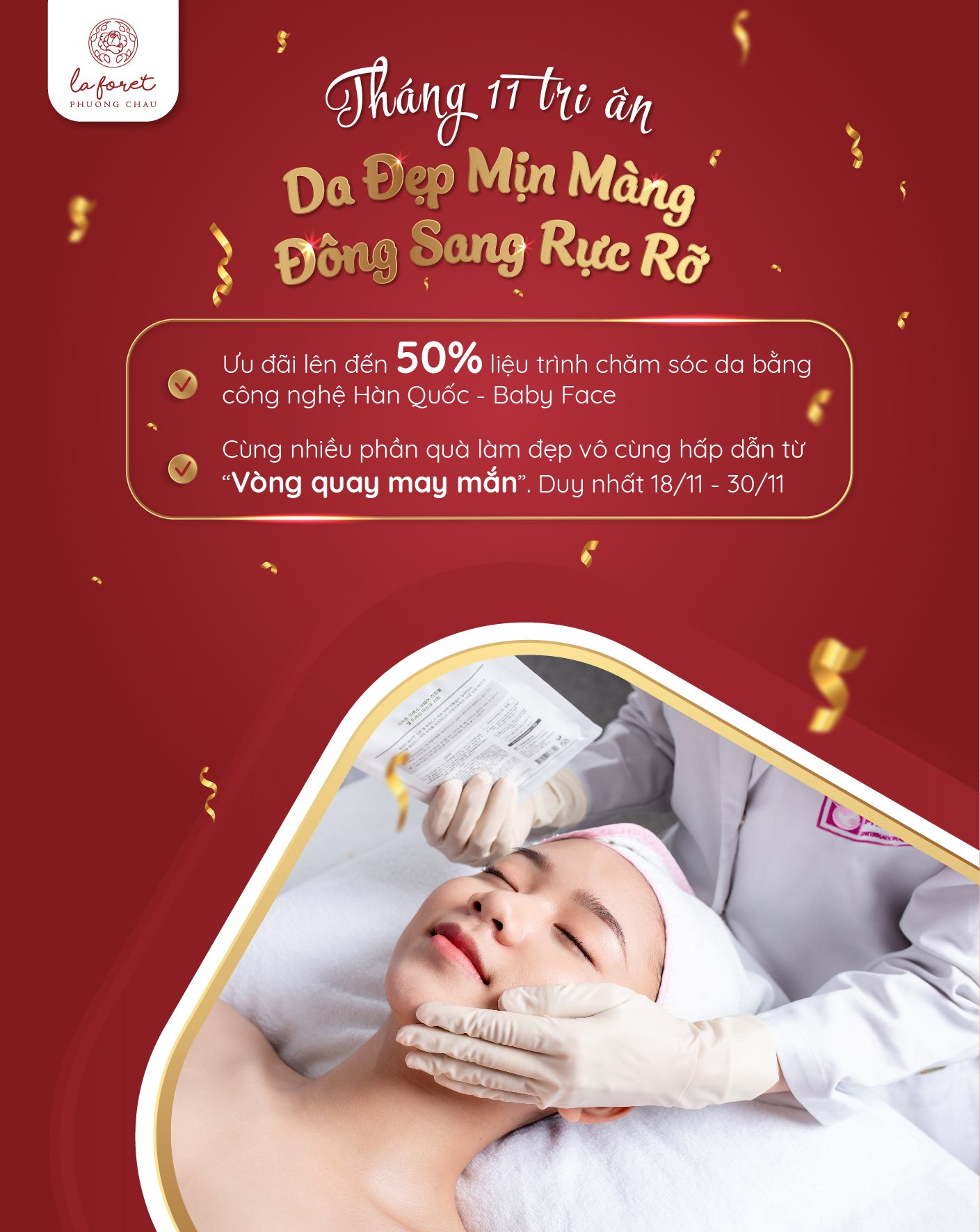 tháng 11, tri ân, da đẹp, mịn màng, đông sang, rực rỡ, làm đẹp, nhà giáo, việt nam, hiến chương, phẫu thuật thẩm mỹ, La Foret, Phương Châu